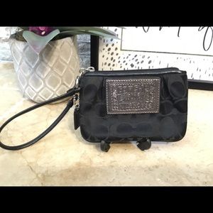 Coach Signature Coach Black Wristlet